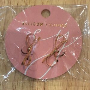 Rose Gold Bow Drop Earrings